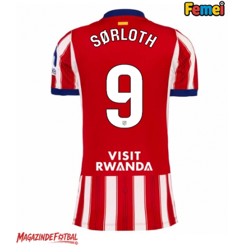 Atletico Madrid Alexander Sorloth #9 Tricou Fotbal Replică 2026-27 Femei Acasa Atletico Madrid Alexander Sorloth #9 Tricou Fotbal Replică 2026-27 Femei Acasa